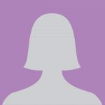 Grey silhouette of person with bob haircut on a purple background